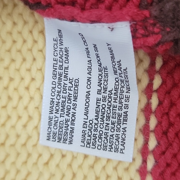 Next Era Juniors XL Striped Knitted V Neck Boho Hoodie Sweater - Picture 11 of 11